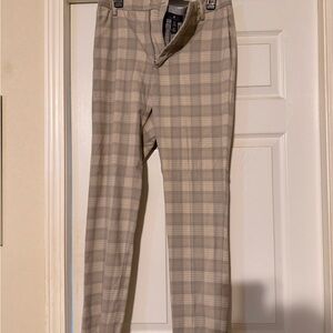 H&M Men's Checkered Chinos - Beige and Gray